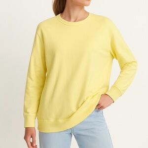 🆕 Aritzia Reigning Champ Sweat Shirt Sporty Pullover Collegial Preppy Lemon M